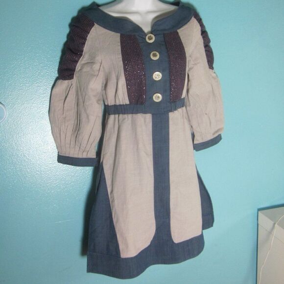 NUVULA Costume Style Mini Dress Blue & Cream Marked Size S Fits XS -Los Angeles - Picture 3 of 11